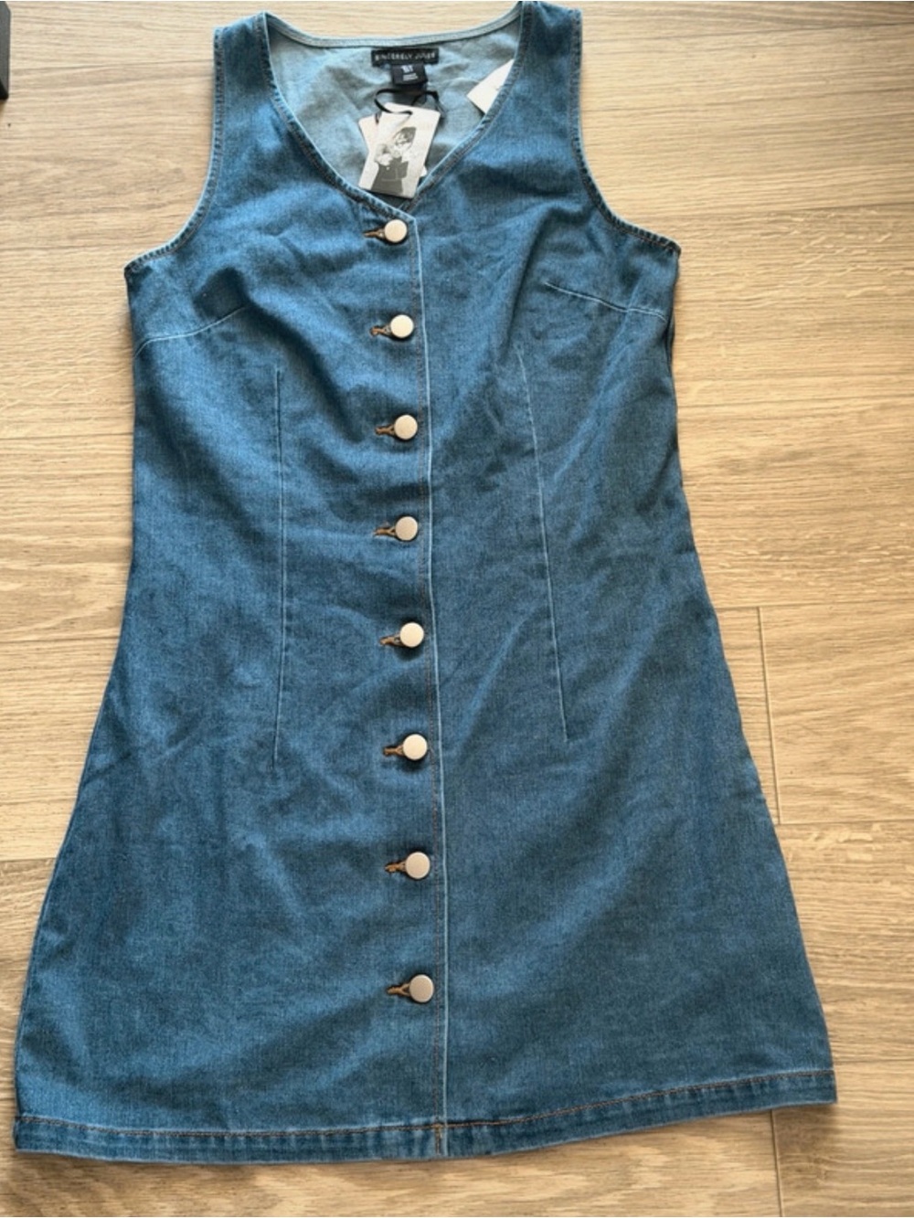 Sincerely Jules Blue Denim Button-Front Girls' Dress